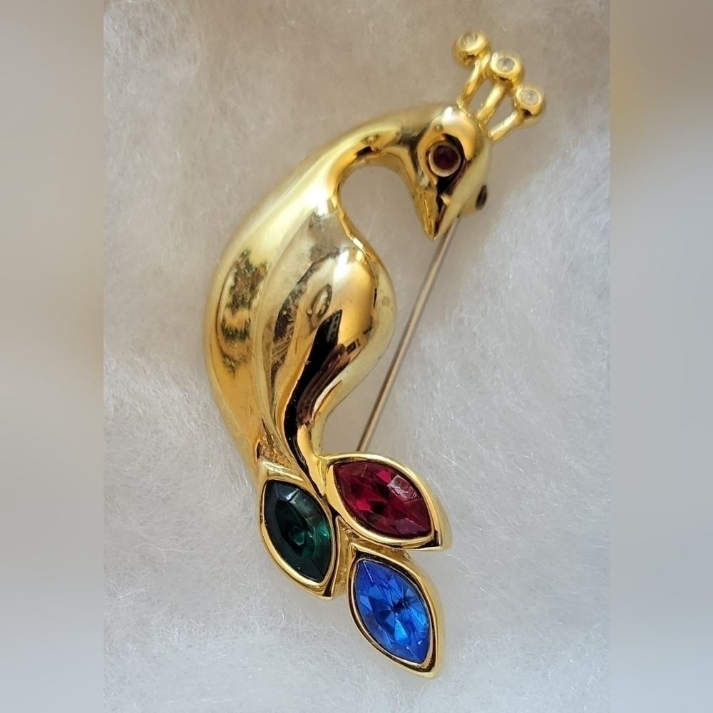 PEACOCK brooch